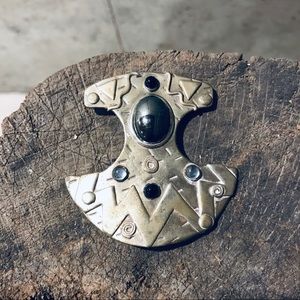 vintage pin Deborah Roberts Egyptian revival brass